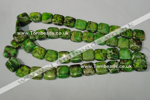 CDT946 15.5 inches 18*18mm square dyed aqua terra jasper beads
