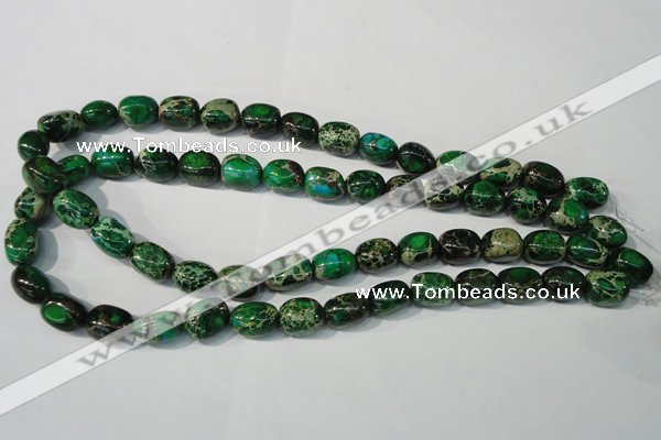 CDT960 15.5 inches 10*13mm nuggets dyed aqua terra jasper beads