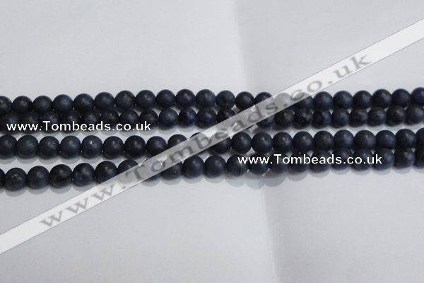 CDU202 15.5 inches 8mm round matte blue dumortierite beads