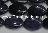 CDU212 15.5 inches 13*18mm oval matte blue dumortierite beads