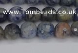 CDU310 15.5 inches 8mm faceted round blue dumortierite beads