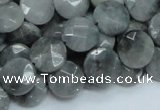 CEE37 15.5 inches 12mm faceted coin eagle eye jasper beads wholesale