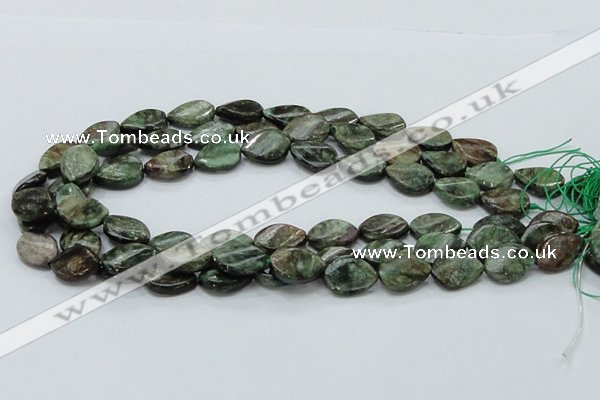 CEM27 15.5 inches 13*18mm twisted teardrop emerald gemstone beads