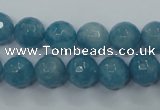 CEQ15 15.5 inches 10mm faceted round blue sponge quartz beads