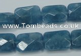 CEQ233 15.5 inches 13*18mm faceted rectangle blue sponge quartz beads