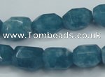 CEQ86 15.5 inches 11*14mm faceted nuggets blue sponge quartz beads