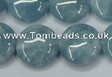 CEQ97 15.5 inches 20mm flat round blue sponge quartz beads