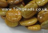 CFA47 15.5 inches 15*20mm oval yellow chrysanthemum agate beads