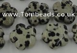 CFG1026 15.5 inches 16mm carved flower dalmatian jasper beads