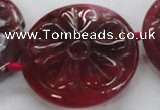CFG1160 15.5 inches 45mm carved flower agate gemstone beads