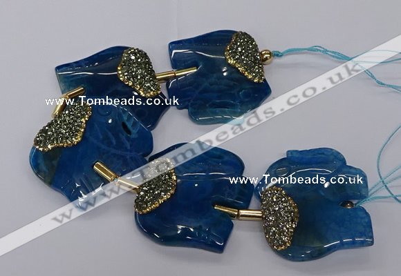 CFG1212 7.5 inches 35*45mm elephant agate gemstone beads wholesale