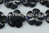 CFG453 15.5 inches 20mm carved flower blue iron stone beads
