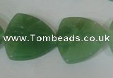 CFG531 15.5 inches 25*25mm carved triangle green aventurine beads