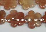 CFG655 15.5 inches 20mm carved flower red quartz beads
