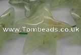 CFG920 30*33mm faceted & carved star green rutilated quartz beads