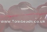 CFG967 15.5 inches 32*33mm faceted & carved flower rose quartz beads