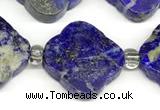CFG998 15 inches 16mm - 17mm carved flower lapis lazuli beads