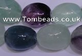 CFL1075 15 inches 18*22mm nuggets natural fluorite gemstone beads