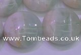 CFL1214 15.5 inches 25mm flat round green fluorite gemstone beads