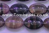 CFL1342 15.5 inches 13*18mm oval purple fluorite gemstone beads