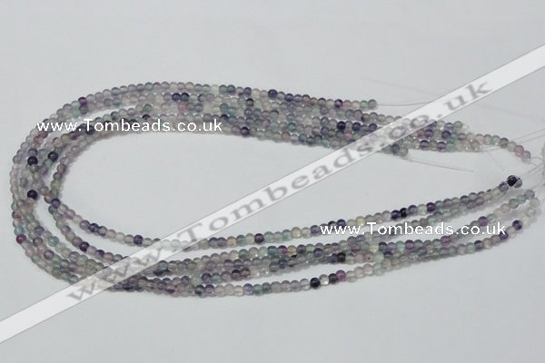 CFL150 15.5 inches 4mm round natural fluorite gemstone beads wholesale
