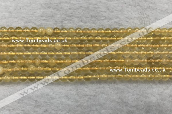 CFL1506 15.5 inches 4mm round yellow fluorite gemstone beads
