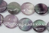 CFL165 15.5 inches 16mm flat round natural fluorite beads wholesale