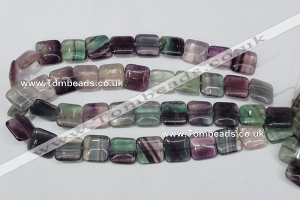 CFL175 15.5 inches 18*18mm square natural fluorite beads wholesale