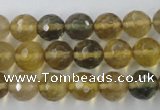 CFL454 15.5 inches 10mm faceted round rainbow fluorite beads