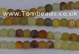 CFW200 15.5 inches 4mm round matte flower jade beads wholesale