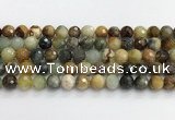 CFW220 15.5 inches 10mm faceted round flower jade beads