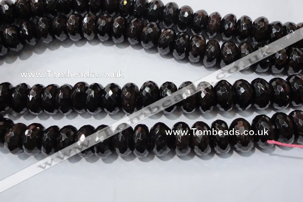 CGA462 15.5 inches 8*14mm faceted rondelle natural red garnet beads