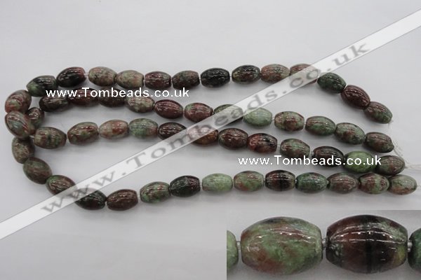 CGA53 15.5 inches 10*14mm drum red green garnet gemstone beads
