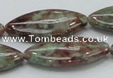 CGA70 15.5 inches 20*40mm horse eye red green garnet gemstone beads