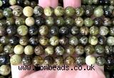 CGA862 15 inches 8mm round green garnet beads wholesale