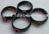 CGB1529 Outer diameter 65mm fashion moss agate & chalcedony bangles