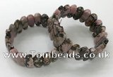 CGB3318 7.5 inches 10*20mm faceted oval rhodonite bracelets