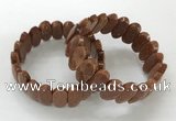CGB3323 7.5 inches 10*20mm faceted oval goldstone bracelets