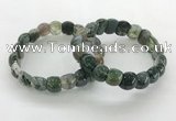 CGB3374 7.5 inches 10*15mm oval moss agate bracelets