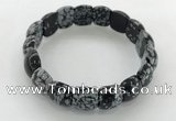 CGB3386 7.5 inches 10*15mm oval snowflake obsidian bracelets
