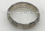 CGB3425 7.5 inches 12*15mm faceted rectangle grey agate bracelets