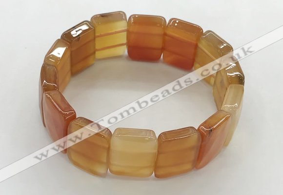 CGB3480 7.5 inches 15*20mm faceted rectangle red agate bracelets