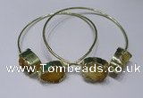 CGB828 13*18mm - 15*20mm oval druzy agate gemstone bangles