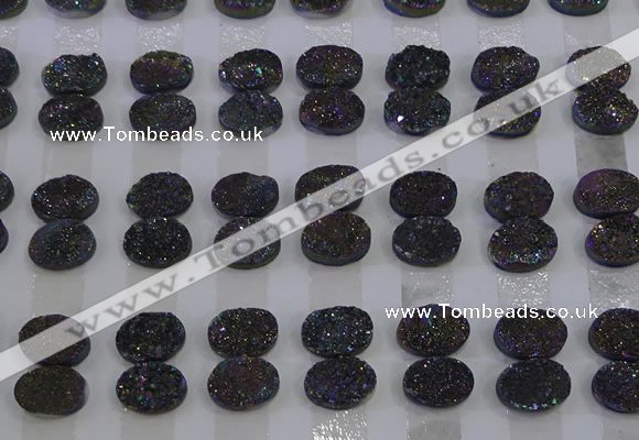 CGC163 10*14mm oval druzy quartz cabochons wholesale