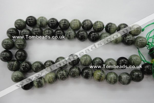 CGH07 15.5 inches 16mm round green hair stone beads wholesale