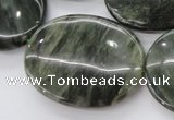 CGH50 15.5 inches 30*40mm oval green hair stone beads wholesale