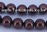 CGL117 5PCS 16 inches 14mm round dyed glass pearl beads wholesale