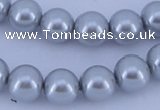 CGL163 10PCS 16 inches 6mm round dyed glass pearl beads wholesale