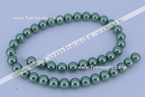 CGL225 5PCS 16 inches 10mm round dyed glass pearl beads wholesale