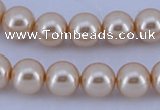 CGL43 10PCS 16 inches 6mm round dyed glass pearl beads wholesale